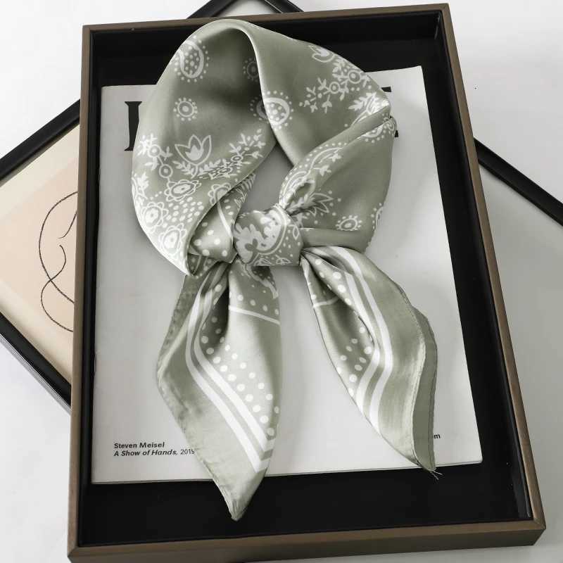 Fashion Print Silk Haiands Scarf Wen 2025 Spring New Elagant Flandana Neck Kerchief Bands Foard Fem Scarfs Y251024