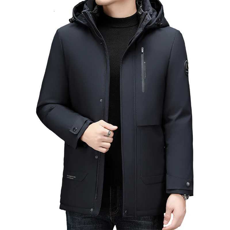 New Parka Coat Detachable Down Liner Luxury Business Men Thick Fleece Jacket Autumn Winter Warm Down Jacket Hooded for Men Z251024