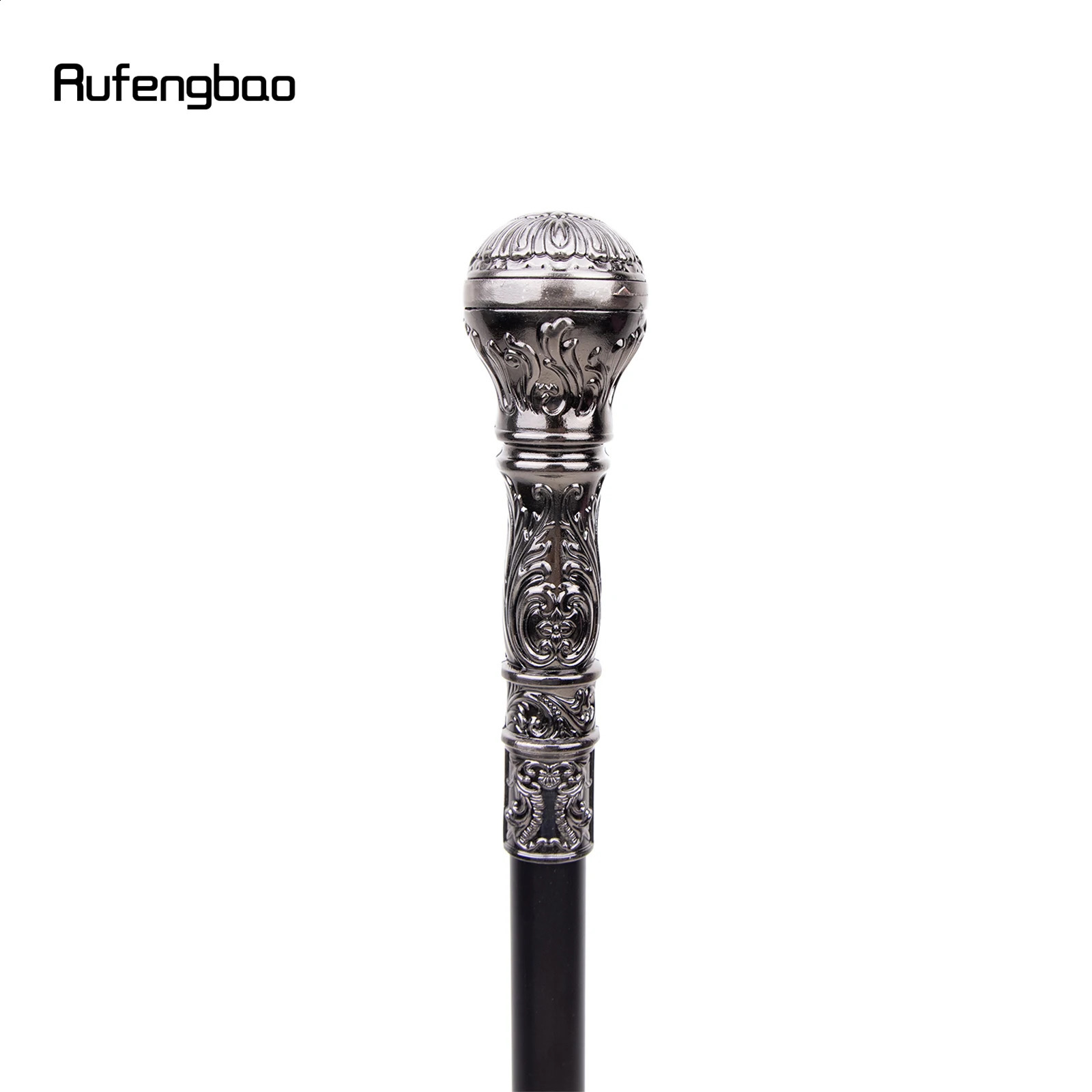Silver Round Handle Walking Stick with Hidden Plate Self Defense Fashion Cane Plate Cosplay Crosier Stick 93cm 251022