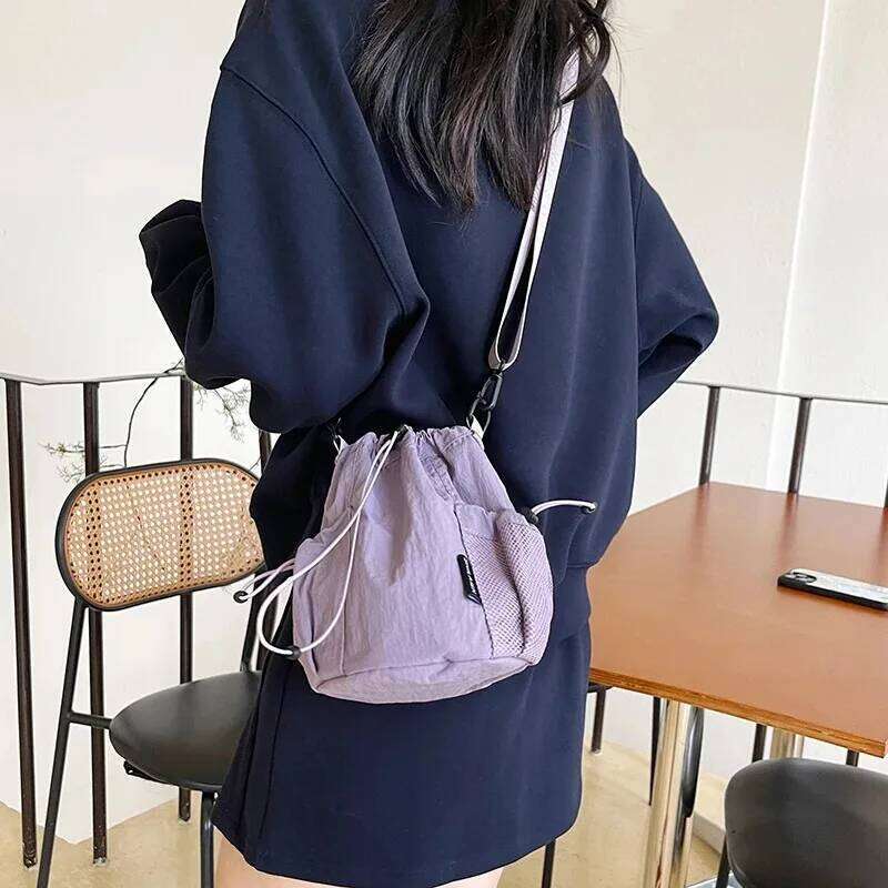 Casual Single Shoulder Commuter Mobile Phone Crossbody Bag Nylon Material Women Handbags