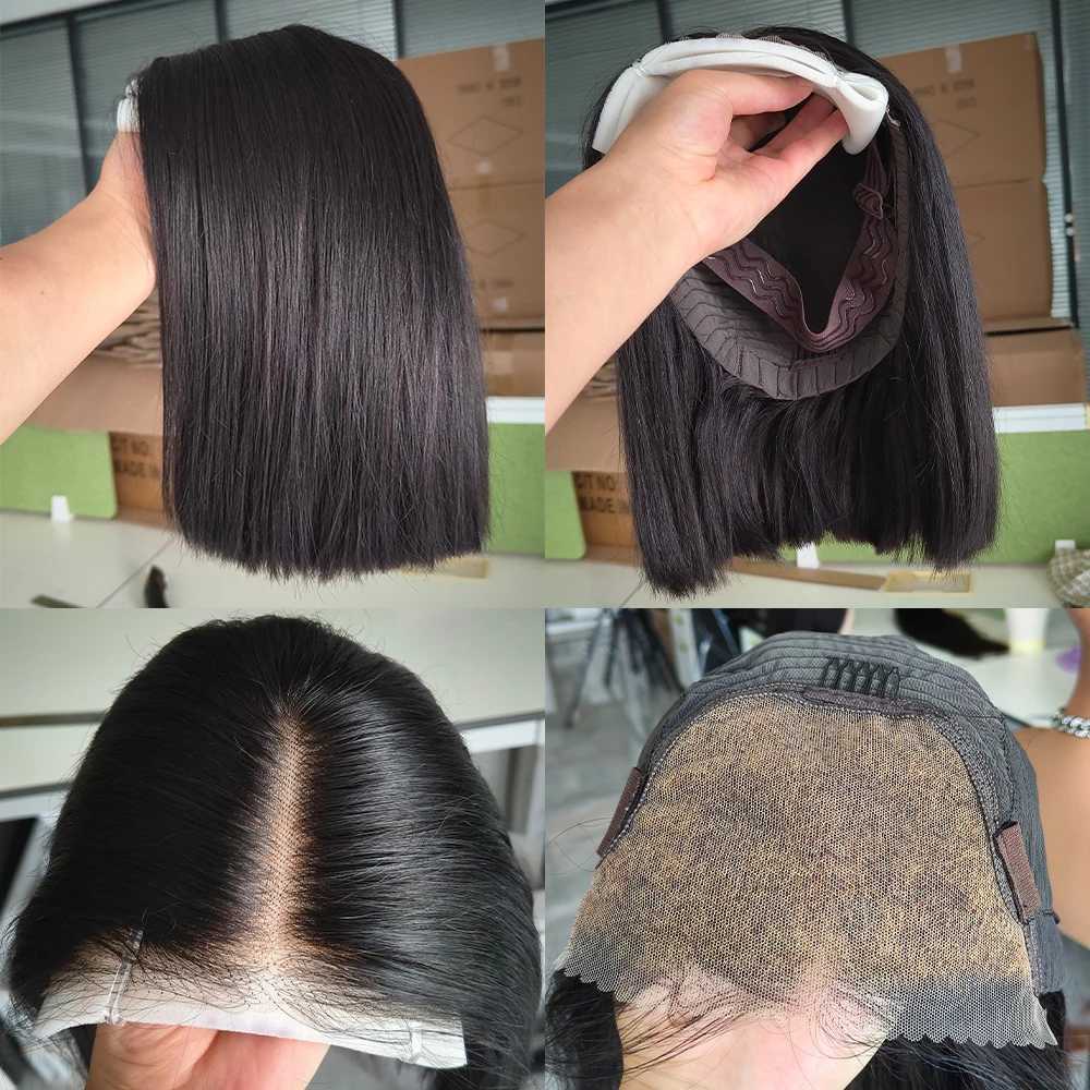 250 PreBleached Knots Precut Lace Bob Wigs Glueless 10inch 64 Lace Wigs Double Drawn Vietnamese Human Hair Wigs Preplucked W251023