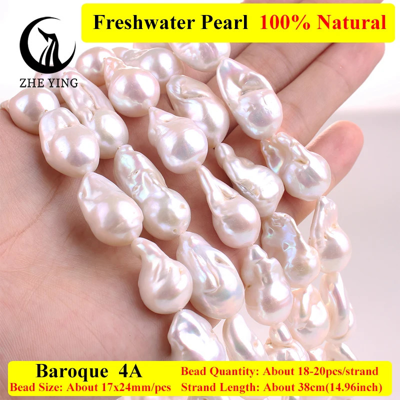 Zhe Ying 5A Baroque Freshwater Pearl 100 Real Irregular White Mother of Pearl Beads for Jewelry Making DIY Bracelet Accessories 251016