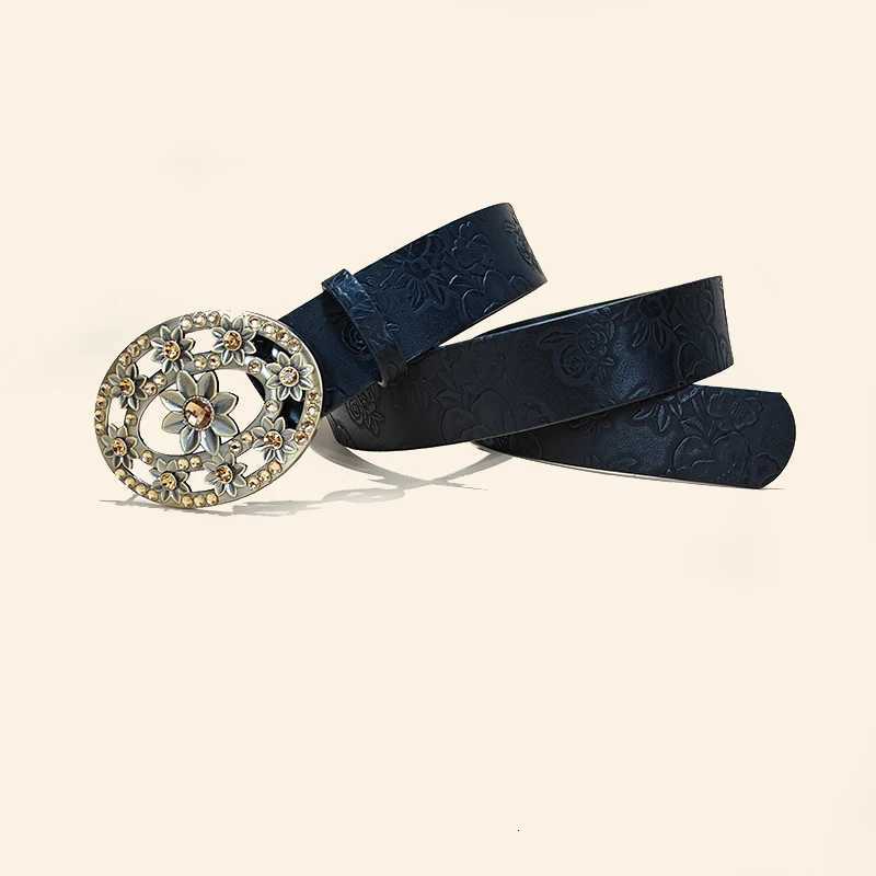 Punk Vintage Flower Belt For Men and Women Y2K Spicy Girl Embossed Waistband Gothic Accessories Western Cowboy Jeans Waist Strap W251024