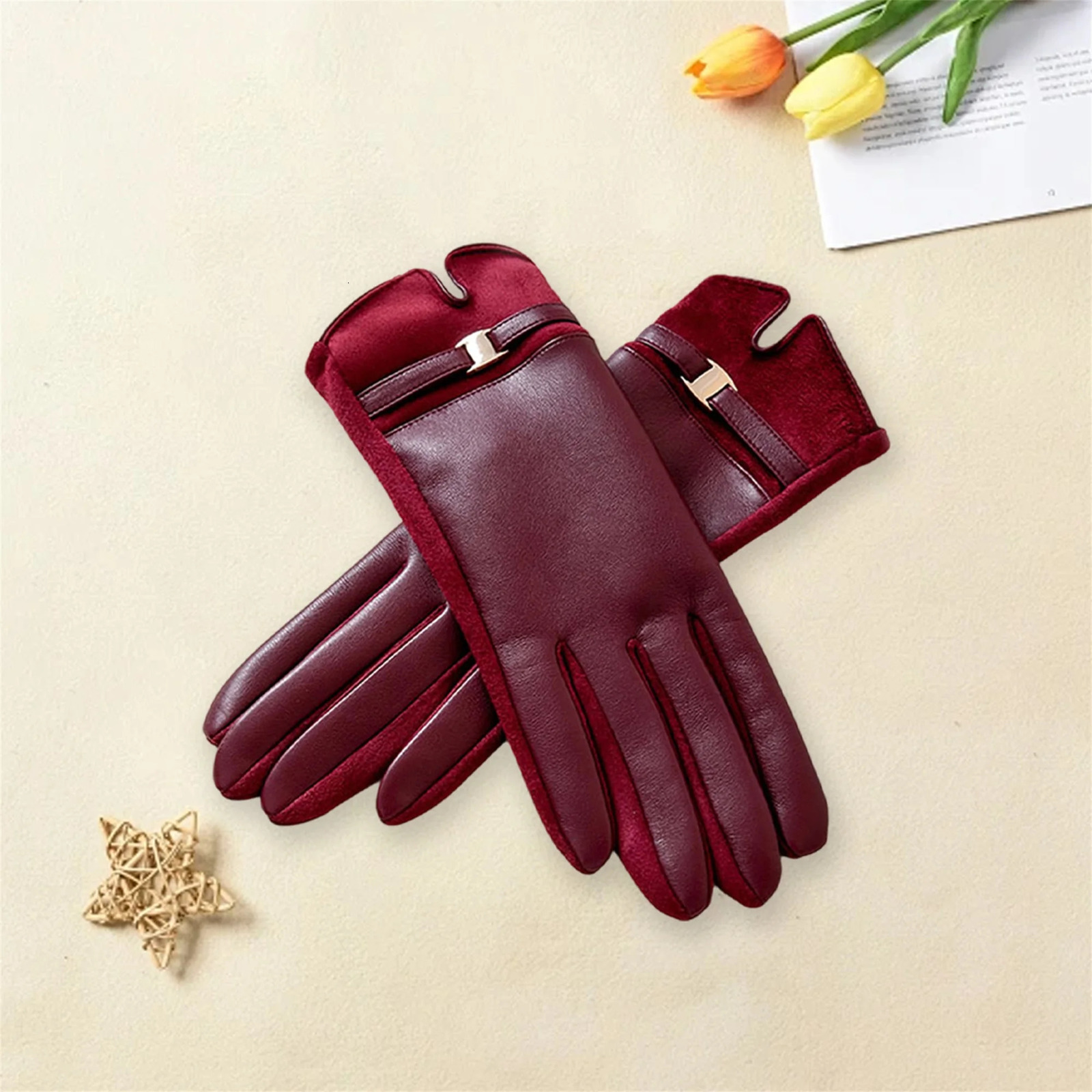 Women Winter Gloves Faux Fur Lined Waterproof Touch Screen Gloves Thermal Gloves for Snowy Weather Activities Outdoor 251020