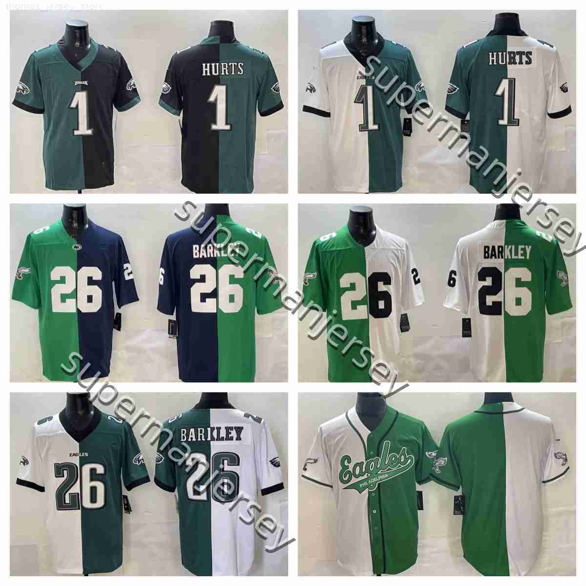 26 Saquon Barkley 1 Jalen Hurts football jersey All Stitched Men Women Youth S3XL