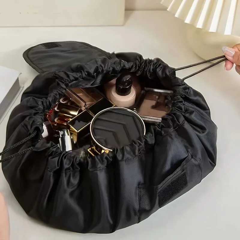 Polyester Lazy Drawstring Makeup Bag Portable Travel Storage Bag One PackT251024
