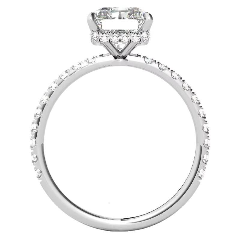 High Quality Moissanite Ring Igi Certified Diamond 14k 18k White Gold Rings Emerald Cut Engagement Ring Jewelry Women