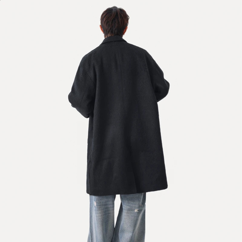 2025 Premium Mens Woolen Trench Fashion Working Cold Protection Coats Casual Daily Style Windproof Autumn Wool Blends 251015