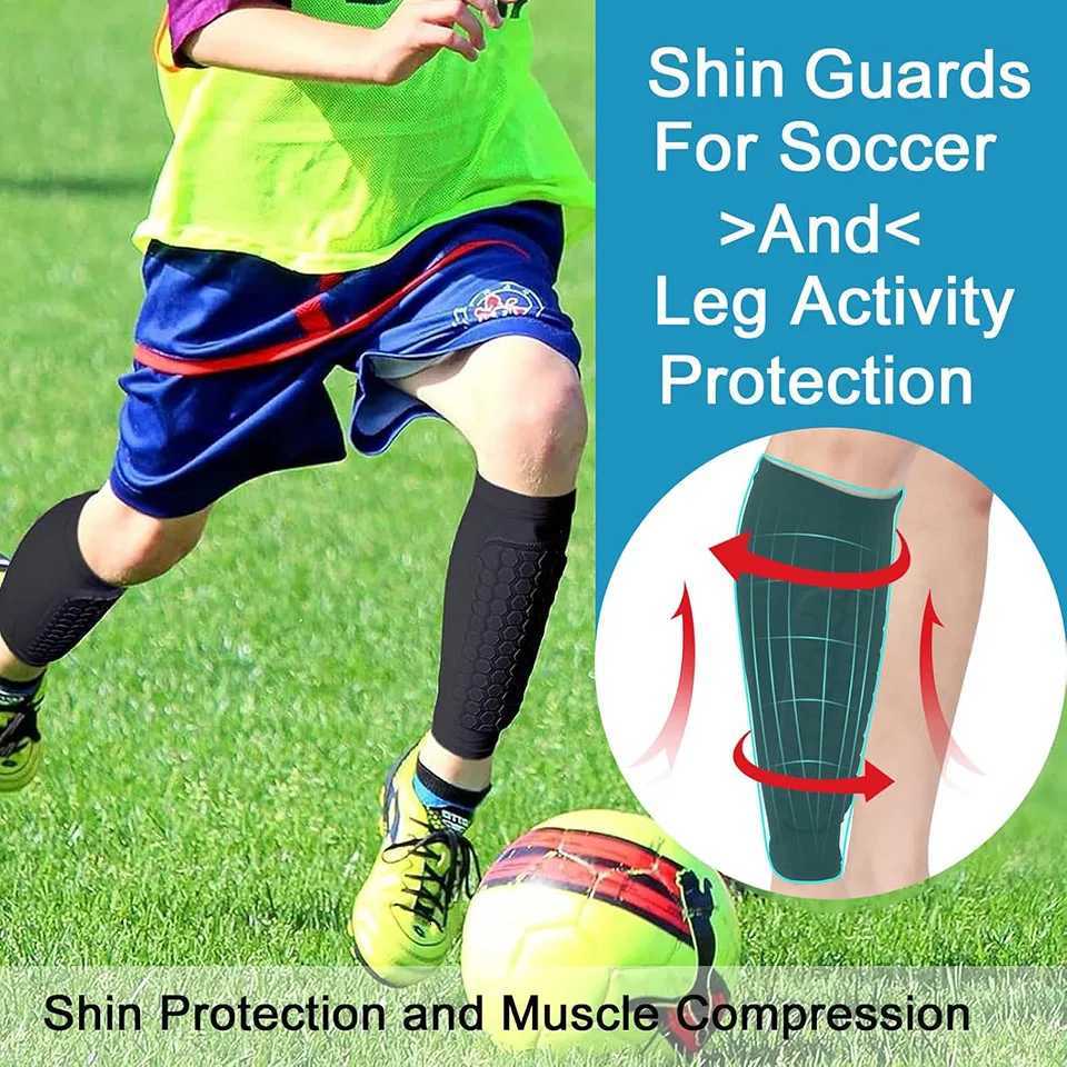 Loogdeel Breathable Leggings Youth Adult Soccer Shin Guard with Honeycomb Pads for Impact Resistant Calf for AnticollisionW251024