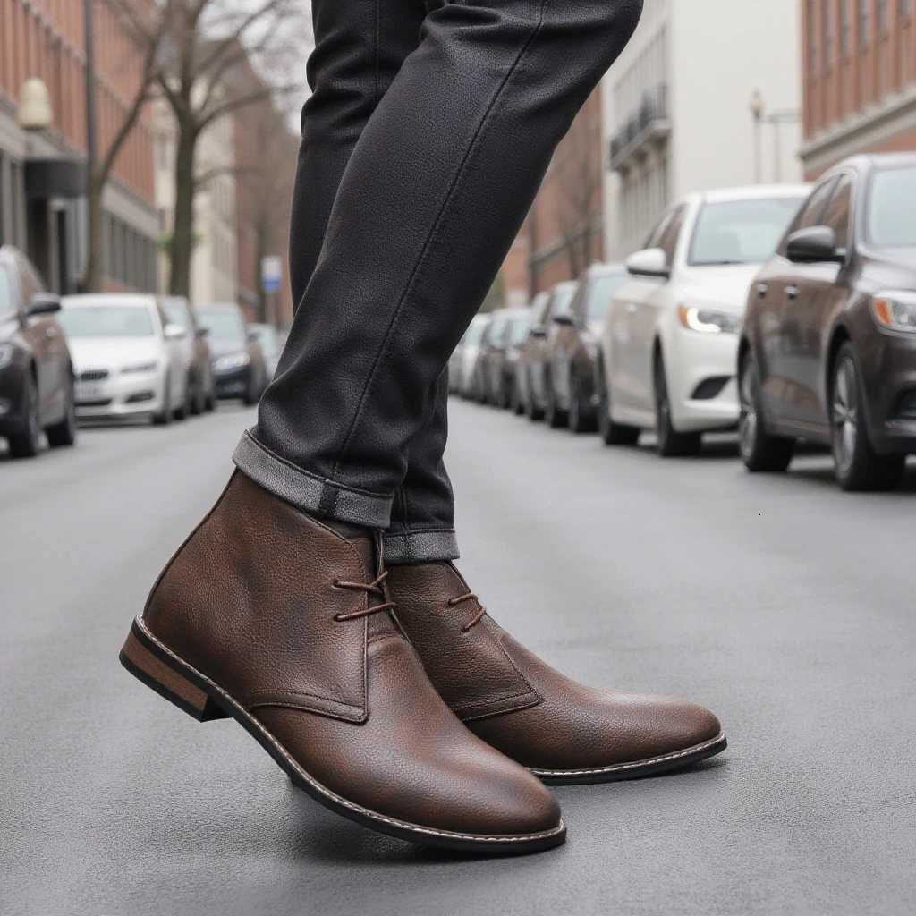 Style Men Boots leather boots Men Ankle Boots KD581 W251024