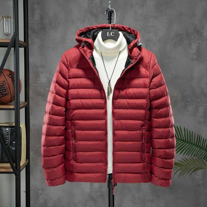 Men Down Padded Jacket Lightweight Autumn Winter Windproof Puffer Coat Mens White Duck Hooded Casual Outwear Detachable Hat Z251024