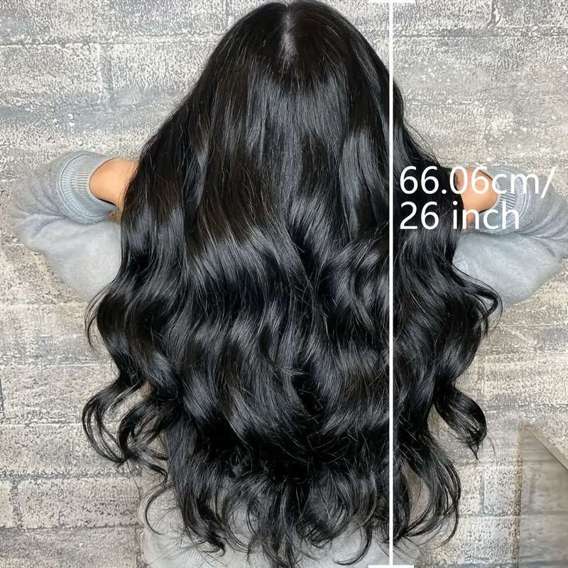 Human - Unprocessed Virgin Hair 180% Density Natural Body Wave Texture, Breathable Base with 13x4 HD Lace Frontal Pre-Plucked Hairline Seamless Blend,