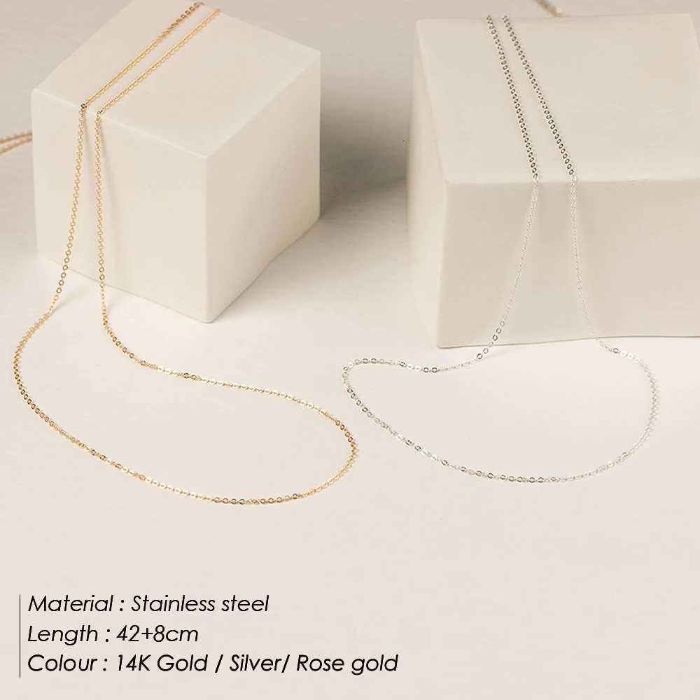 Fine Chain Necklace Stainl Steel Gold Color Pendants Short Long Statement Women Colar Gift Stainl Steel Jewelry WholesaleXJ251024