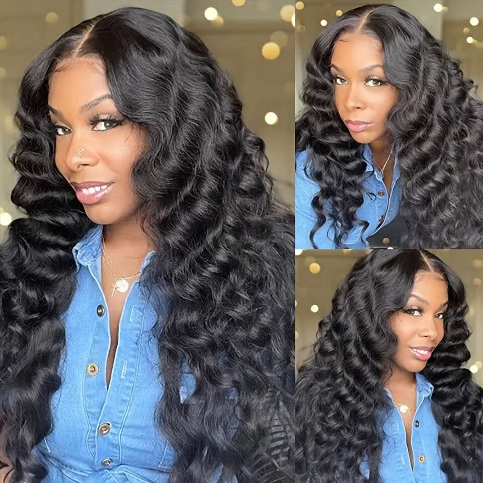 34" Glueless Human Hair - Pre-Plucked 5x5 HD Lace Closure, 250% Density Brazilian Virgin Hair, Long Curly Black for Women, & Comfortable Fit, Spe