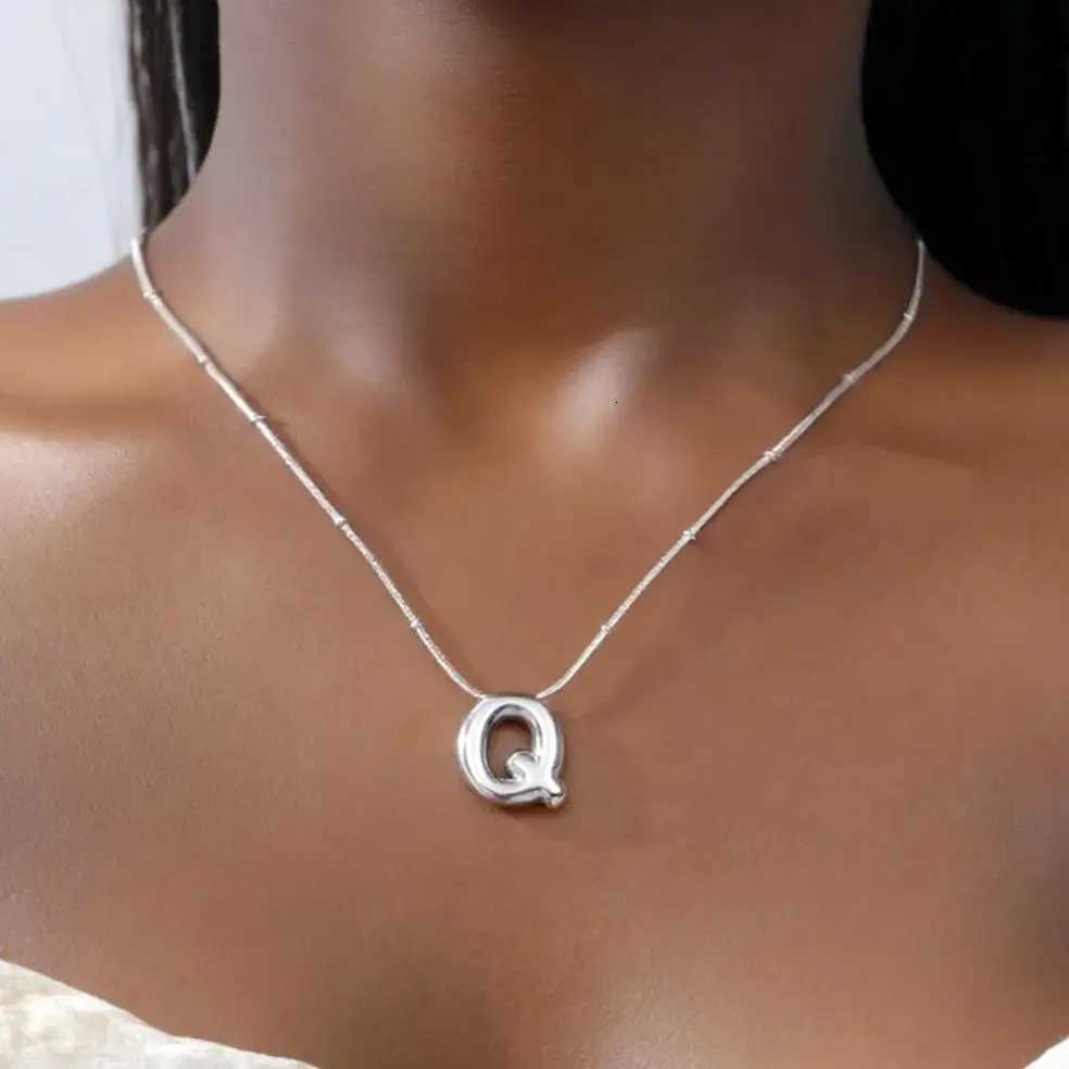 Unift AZ Alphabet Pendant Necklace for Women Stainl Steel Gold Plated Tren Chunky Initial Name Letter Choker Chain JewelryXJ251024