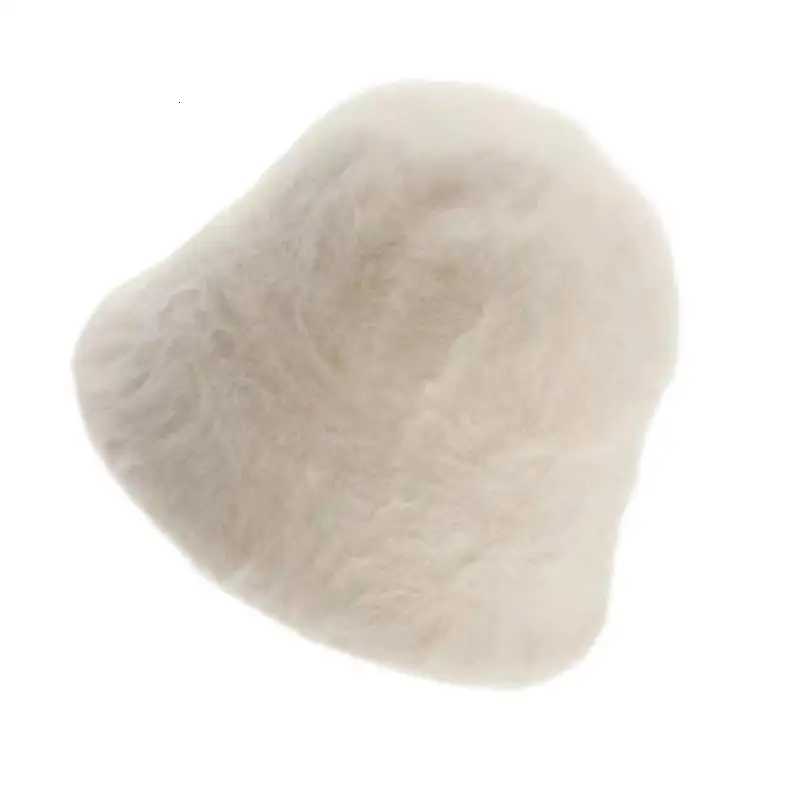 39BD Bucket Hat Warm Wool Fisherman Hat for Lady Shopping Walking with Solid ColorL251024