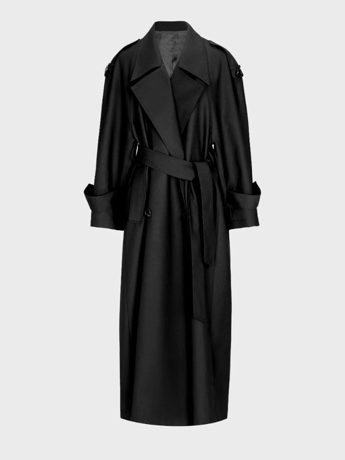 Lautaro Spring Autumn Oversized Khaki Extra Long Dark Purple Trench Coat for Women Double Breasted Elegant y Overcoat 251021