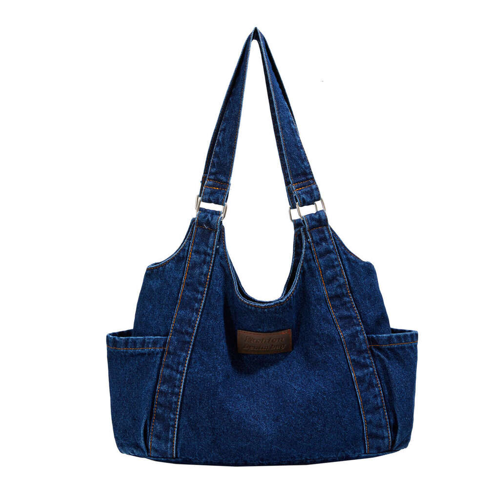 Denim Shoulder Bag for Women, High-End Large Capacity Shopping Tote Bag, Lazy Style Versatile Casual Backpack