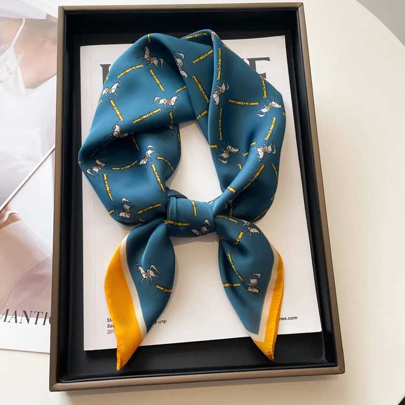 Luxury Twill Square Silk Scarf for Women Design Stoles Hijab Colorful Print Wraps Lady Headband Shawl Bandana 2025 New Foulard C251024