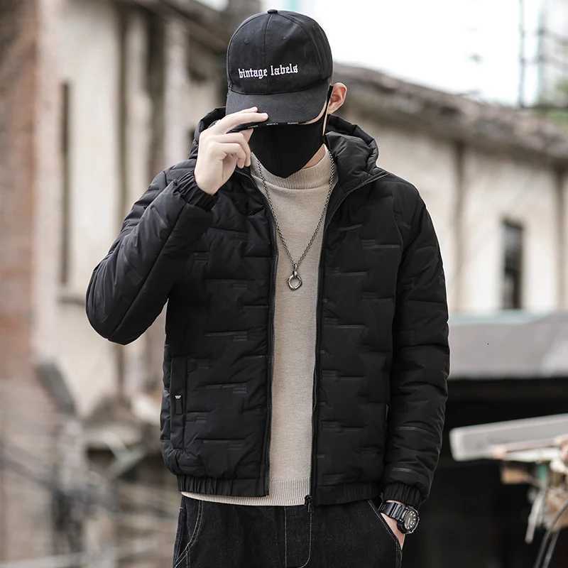 Winter Style Mens Hooded Warm Jacket Warm Windproof Short Daily Casual Down Jacket Cotton Warm Daily Coat parka padded jacket Z251024