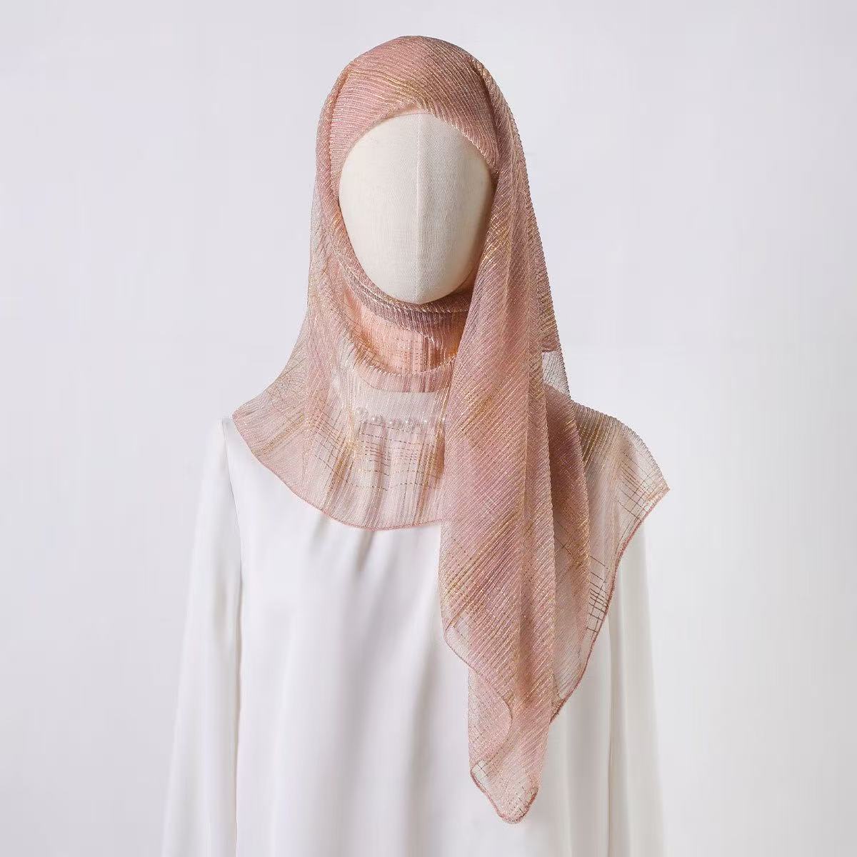 T2141 Spring and Summer New Foreign Trade Korean Version Women's Fashion Temperament Gold Silk Long Scarf Advanced Shawl Dual-purpose Scarf