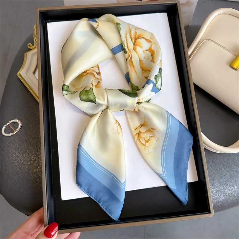 Summer 70cm Hair Print Silk Feeling Scarf For Wen Fashion wers Neck Tie Hand Bag Foard Wrist Kerchief Shl Wrs Hajib Y251024