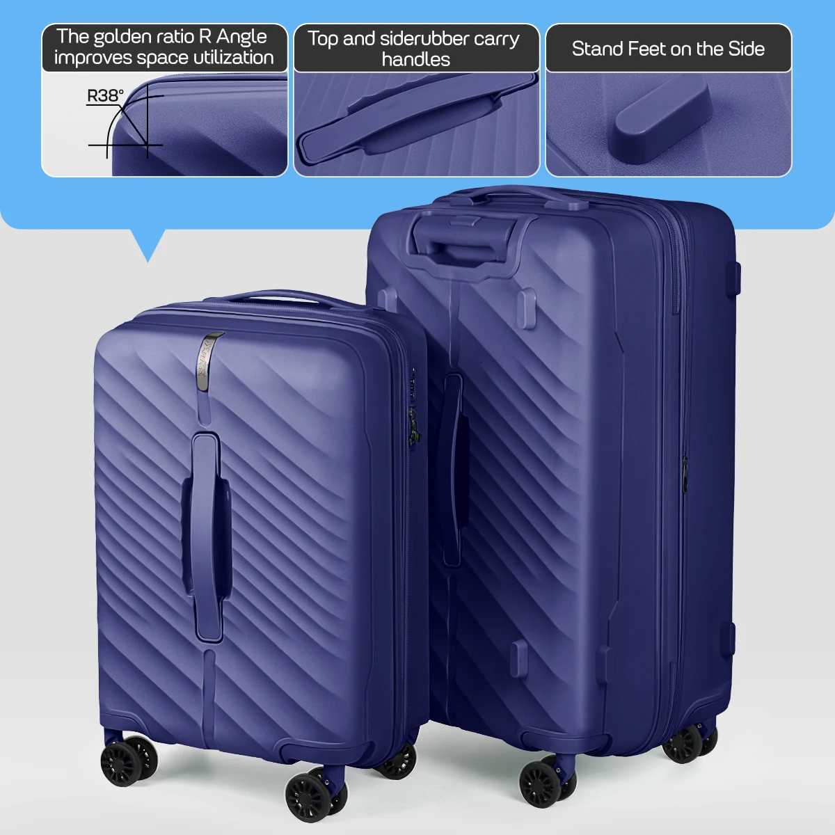202630 TSA Lock Luggege PP Suitcase Large Capacity Stylish Hardshell Expandable Luggege with Spinner Wheels for Long TripW251024