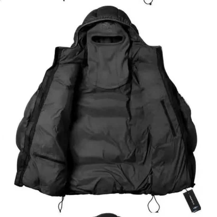 PA Down Cotton Jacket Autumn Winter Outdoor Warm Face Mask Sports Jacket Mens and Womens Windproof and Waterproof Hooded 251023