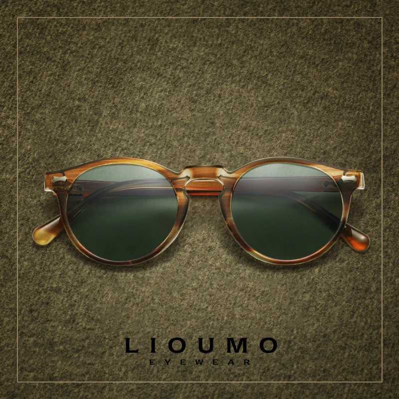 LIOUMO 2023 Retro Polarized Sunglasses Men Round Frame Vintage Glasses For Women UV400 Driving Goggles oculos de sol masculinoT251024