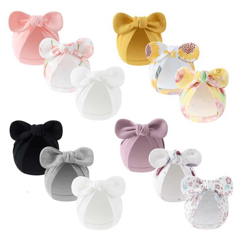 3Pcs Baby Beanie Hats Cotton Bunny Ears Newborn Turban Hat for Girls Boys Infant Bonnet Toddler Cap Newborn Gift 018ML251024