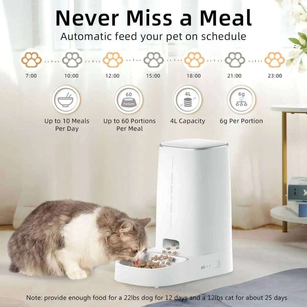 designer brand ROJECO Automatic Pet Smart WiFi Kibble Dispenser Remote Control Auto Feeder For Cat Dog Dry Food Accessories