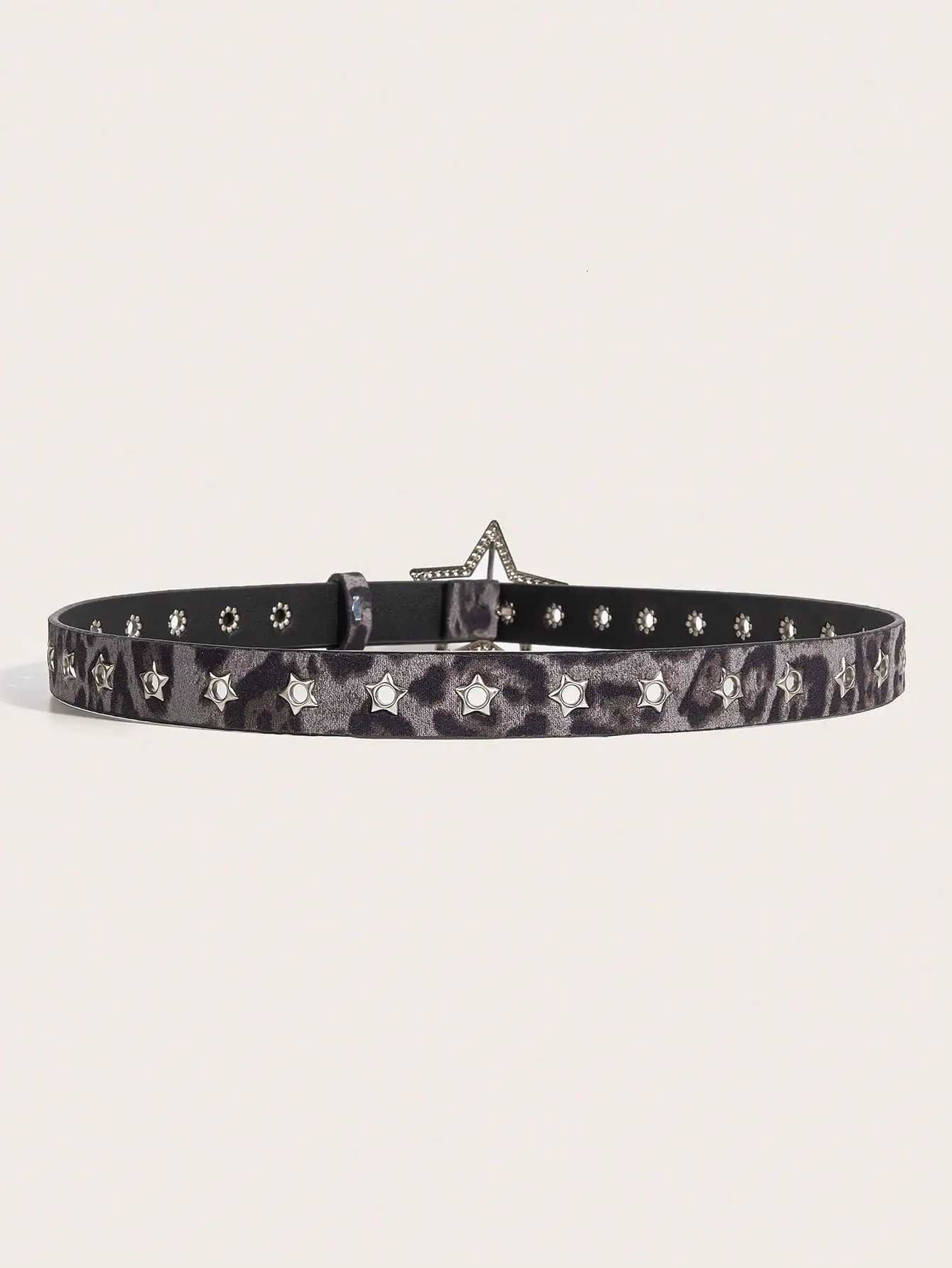 1pc Womens Y2K Star Studded Metal Hollow Star Belt Suitable For Casual Daily Wear W251024