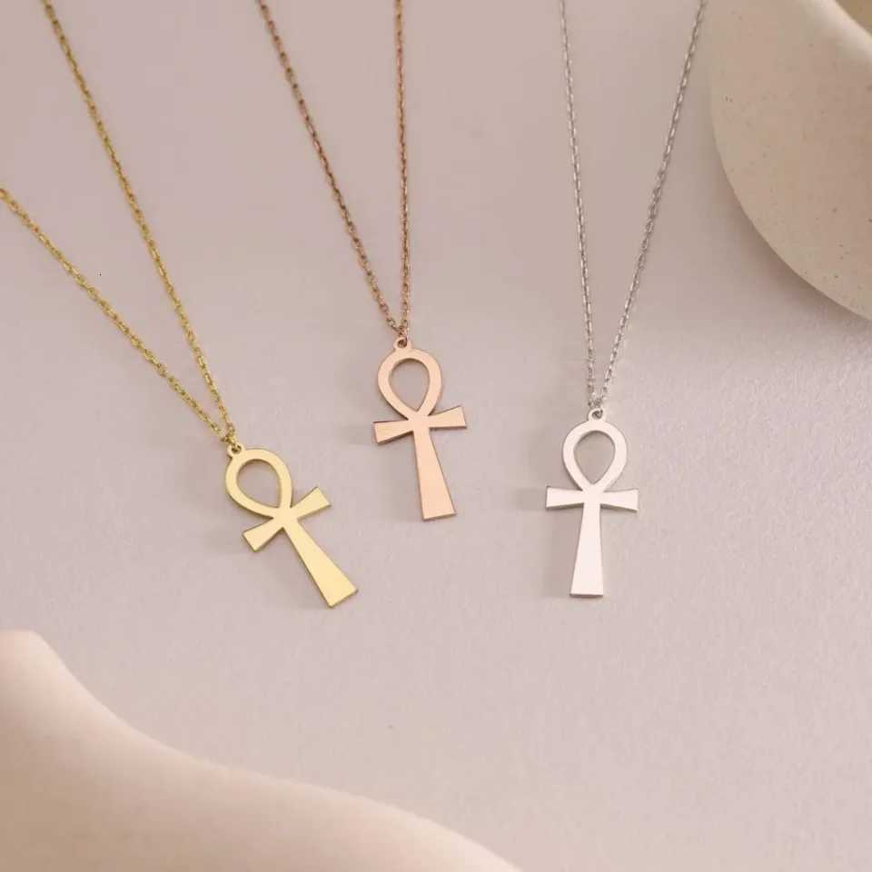 Stainl Steel Fashion Anka Cross Egyptian Ankh Life Symbol Tibetan Pendant Necklace Choker Charm gift 2025XJ251024