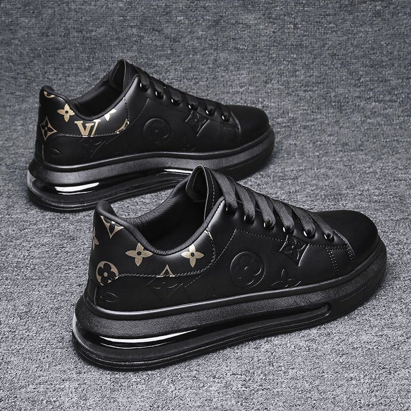 Fashion Designer Printed Casual Shoes Pu Leather Waterproof Air Cushion Sneakers for Men