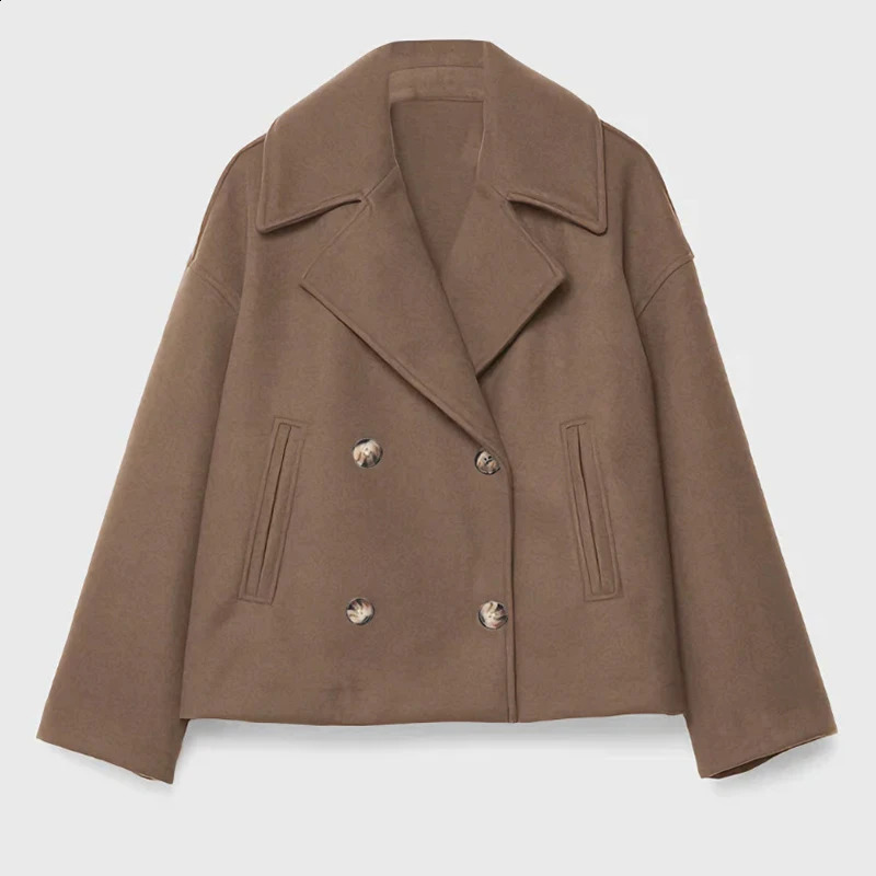 Elegant Women Blazers Coat Turn Down Collar Double Button Jackets For Women Fashion Long Sleeve Outerwear 251023