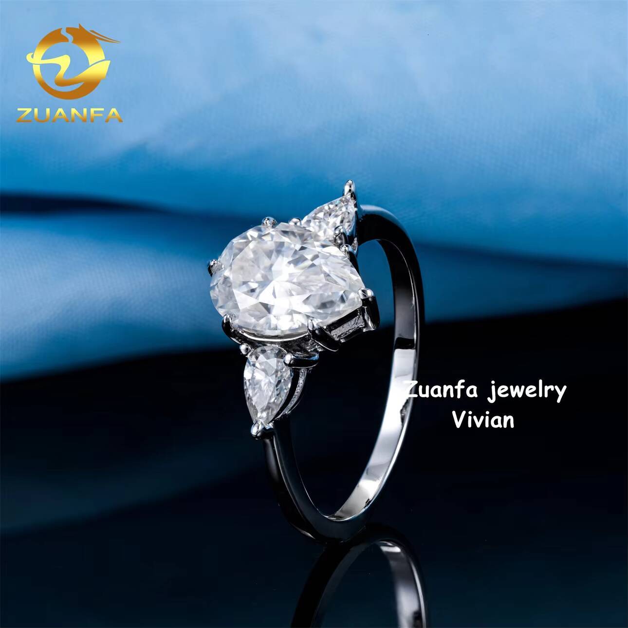 Fashion Fine Hip Hop Jewelry Sterling Silver 925 GRA Certificetation Iced Out VVS Moissanite Diamond Women Wedding Rings