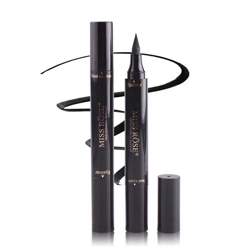 MISS ROSE 24Hour Black Stamp Eyeliner Pen LongWearing Makeup NotBlooming Smudgeproof Eye Liner Pencil Highly Tint CosmeticsL251024