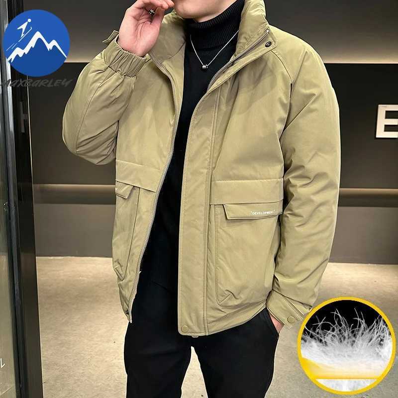 Maxbarley Men Down Jacket 2025 Fashion Stand Collar Outdoor Office Lightweight Parkas Business Casual Warm Winter Padded Jacket Z251024