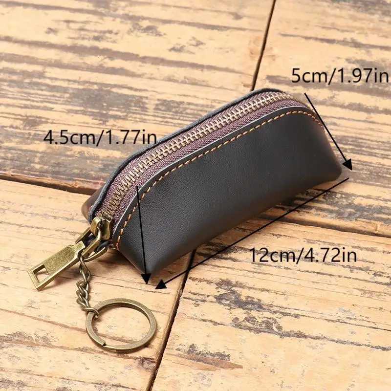 RETRO Leather Coin Bag Simple Zipper CluTCh Wallet Holder Key Bags Men Money Change Pouch Business Wallet Gifts Z251023