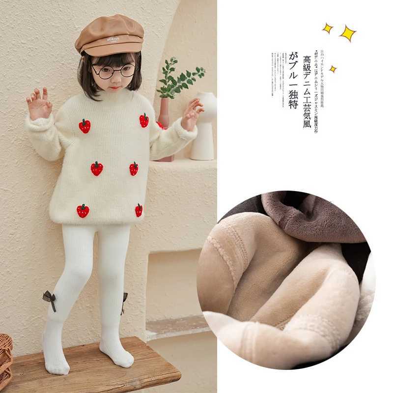 infant baby kids Polar Fleece Lining pantyhose winter plus velvet thick cotton bow child keep warm Twist toddler girls leggingsT251024