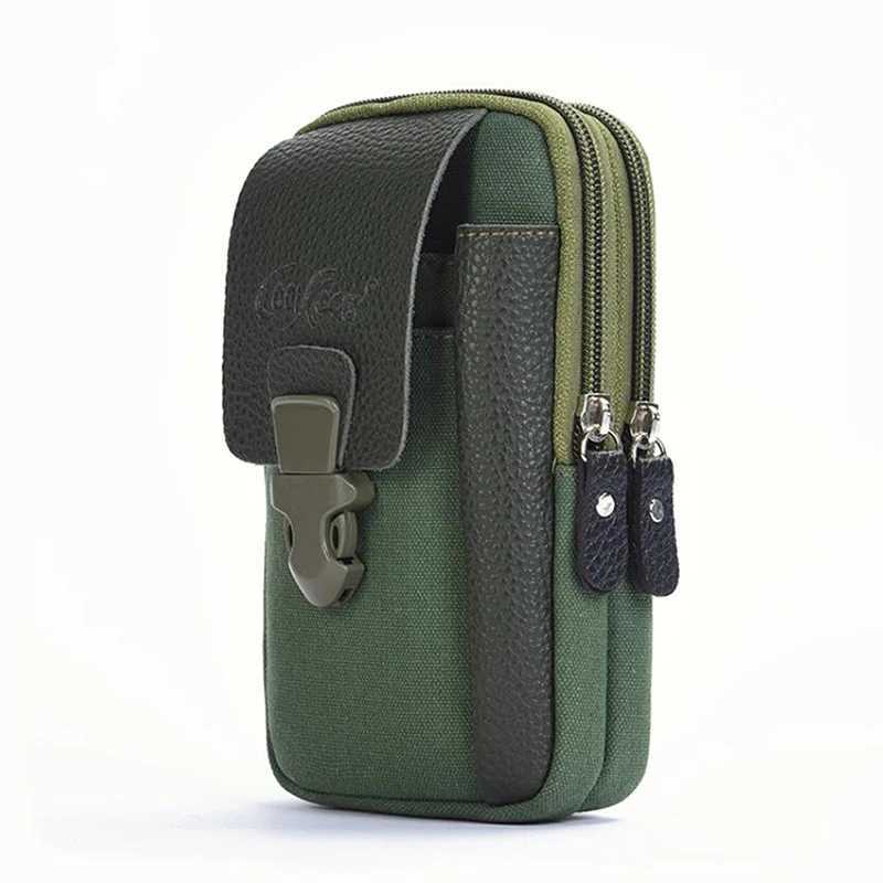 Casual Male Zipper Men Waist Bags Small Solid Color Card Holder 4 Inch Phone Packs Belt Fanny Purse 2023 NewL251024