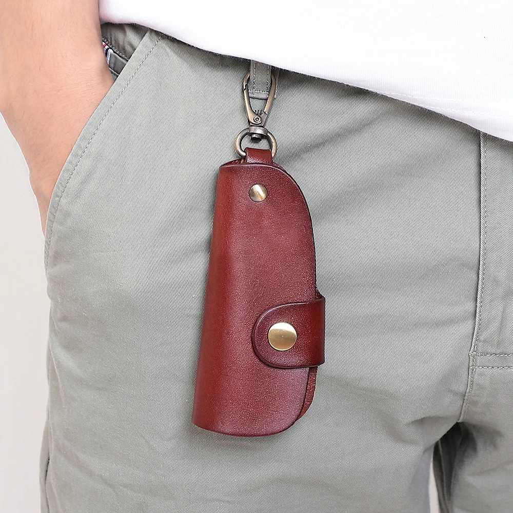 JOYIR Genuine Leather Key Wallet Men Organizer Housekeeper Keychain Vintage Cow Leather Key Case Male Key Holder Z251023