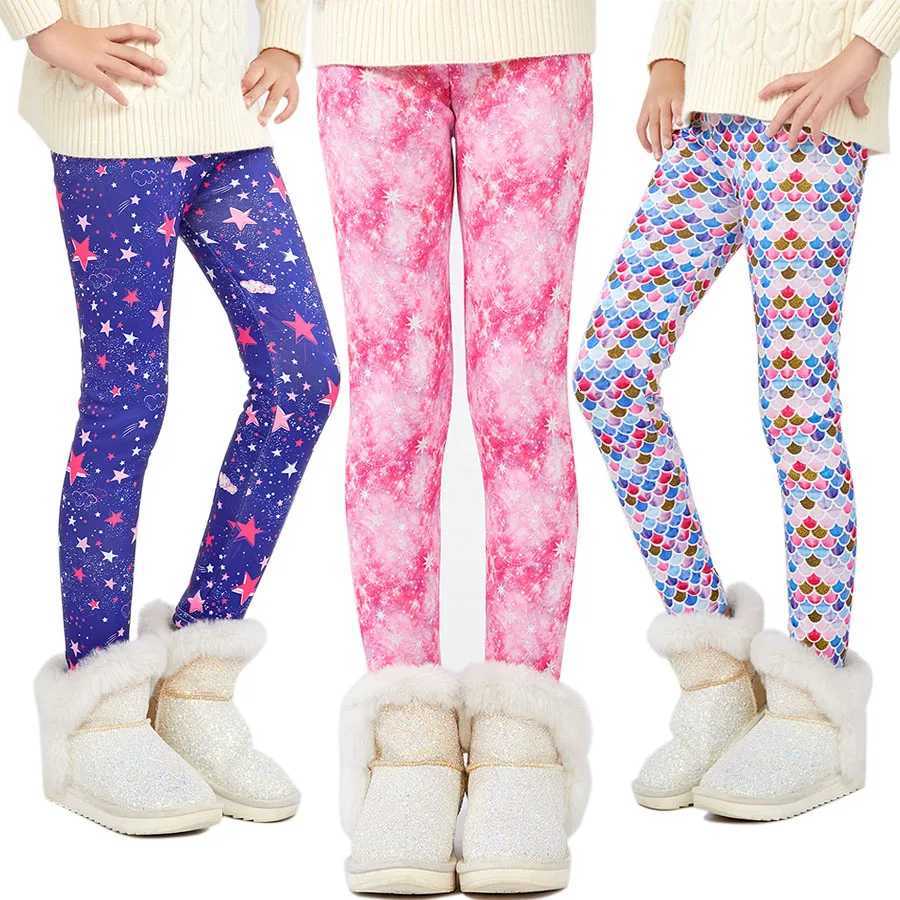 Sheecute Winter Warm Girls leggings Thick Fleece Lined Kids Printing Pants SCW6101T251024