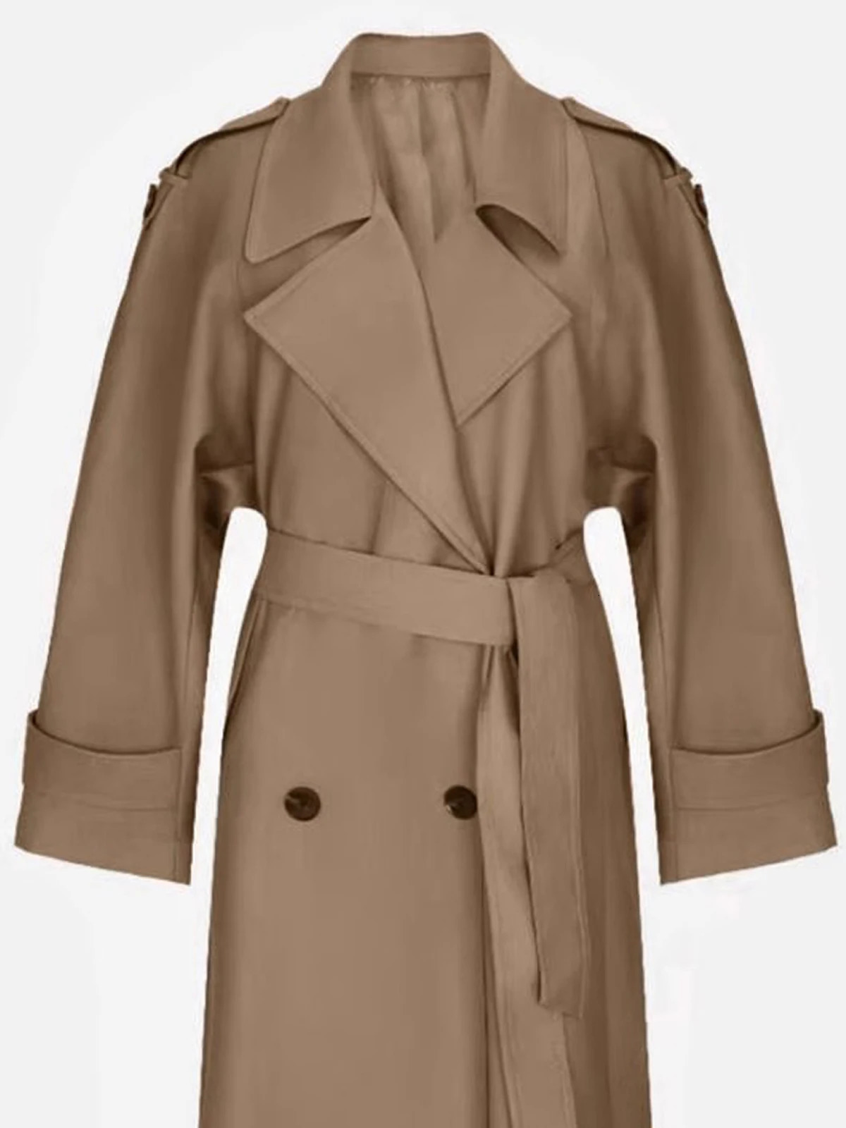 Lautaro Spring Autumn Oversized Khaki Extra Long Dark Purple Trench Coat for Women Double Breasted Elegant y Overcoat 251021