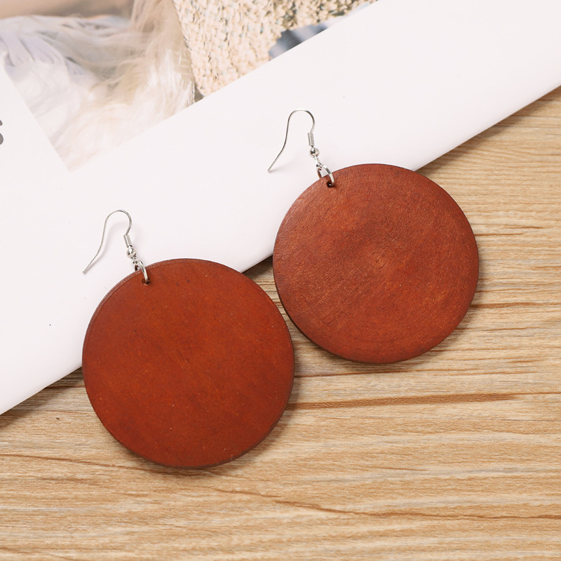 Designer earrings Autumn Winter Vintage Wooden Earrings Niche Design Exaggerated Vacation Drop Earrings for Women free shipping diamond earrings