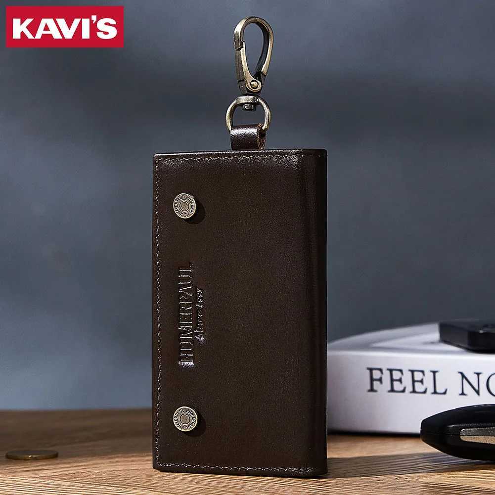 KAVIS 100 Genuine For Man Wallet Senior Top Layer Cow Leather With Card Clip Key Case Style Bag Super Value popular Gift Z251023