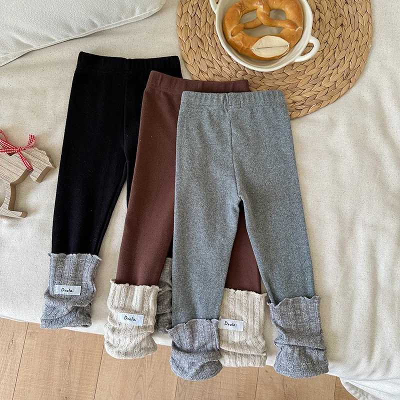 Girls Sweet Autumn New Childrens Korean Style Allmatching Western Style Splicing Bottoming Casual PantsT251024
