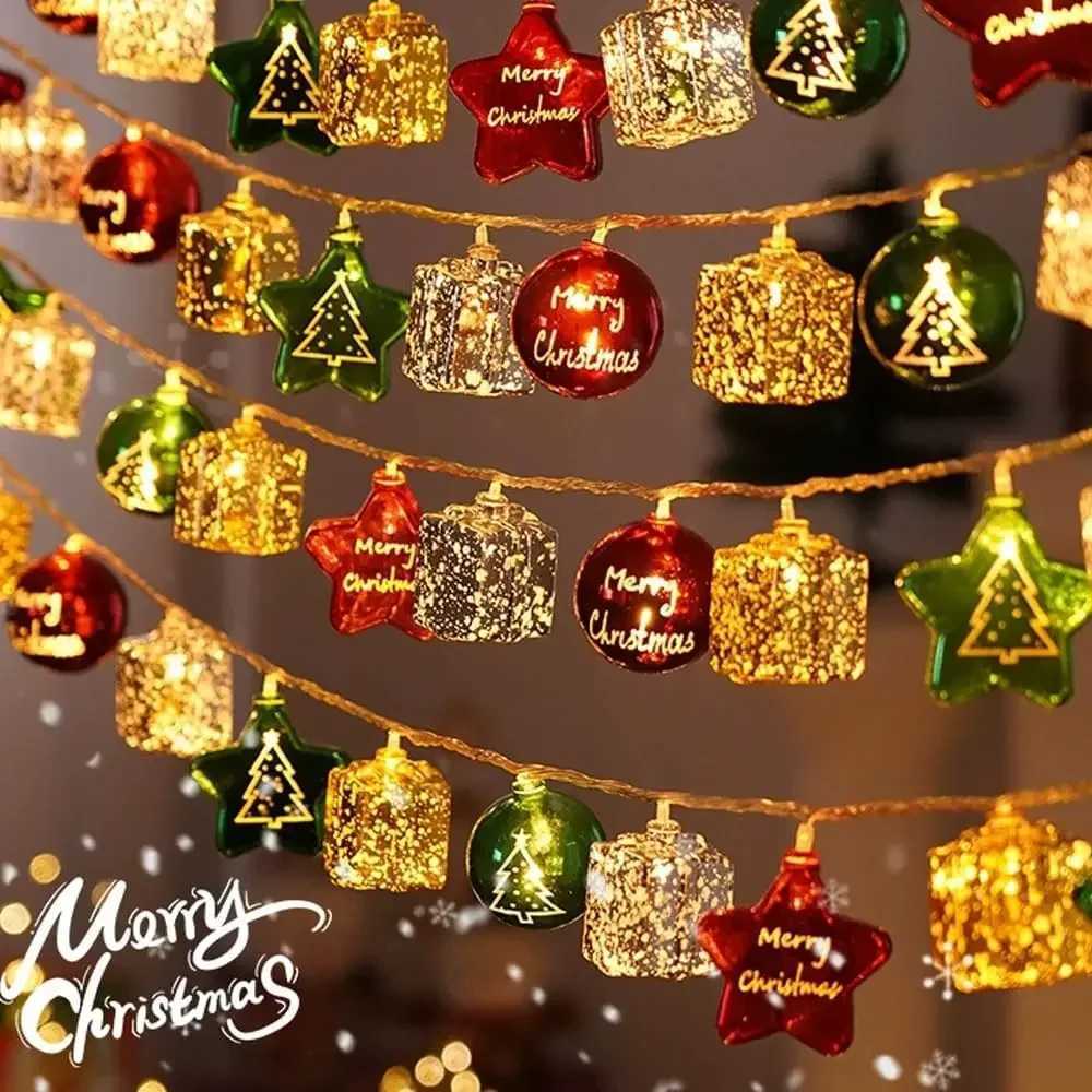 14PCS Christmas Led String Lights Christmas Tree Ambient Lights Christmas Color Lights Holiday Decoration Pentagram Lights C251024