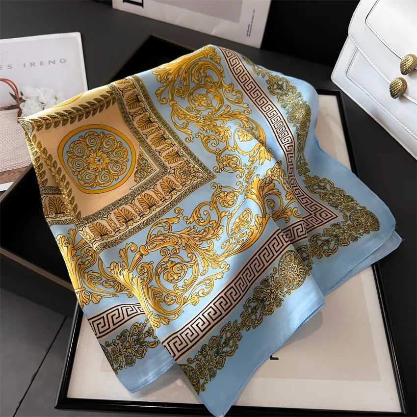 New Seasons Fashion Print Silk Square Scarf 70x70cm Fashionable Seasons band Luxury Sunscreen Shl Bandan Y251024