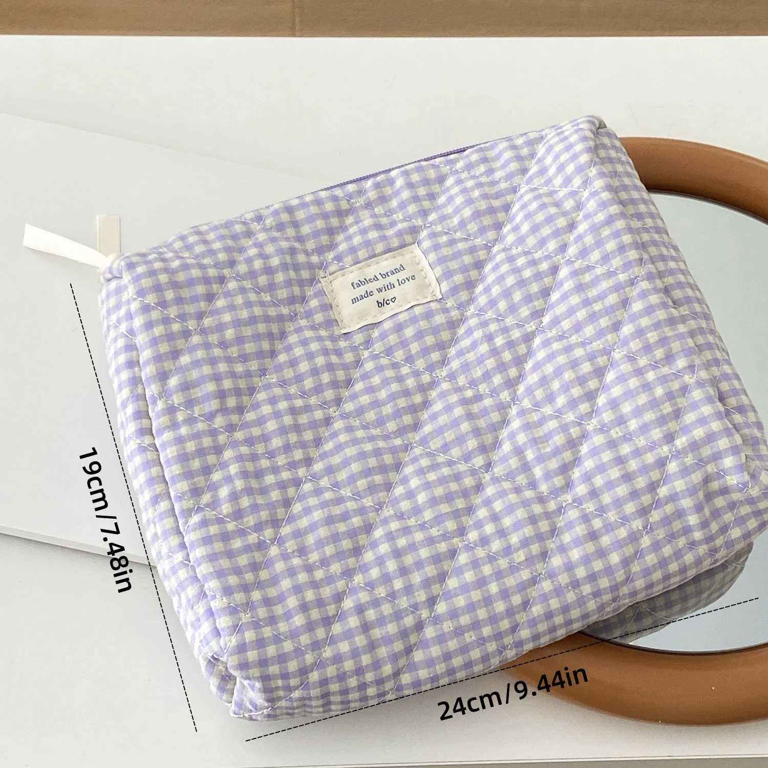 Large Capacity Cotton Makeup Bag Women Sweet Cosmetics Storage Bag Portable Travel Toiletry Bag Brushes Cosmetic BagT251024